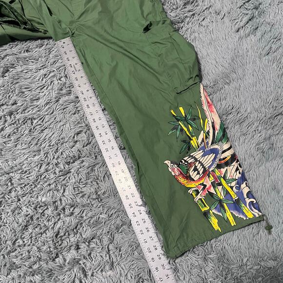 Ed Hardy Women's Cotton Peacock Poplin Wide Lego Khaki Cargo Pant Women’s XL - Picture 9 of 11